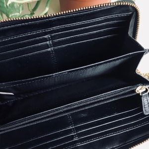 Black leather coach wallet
